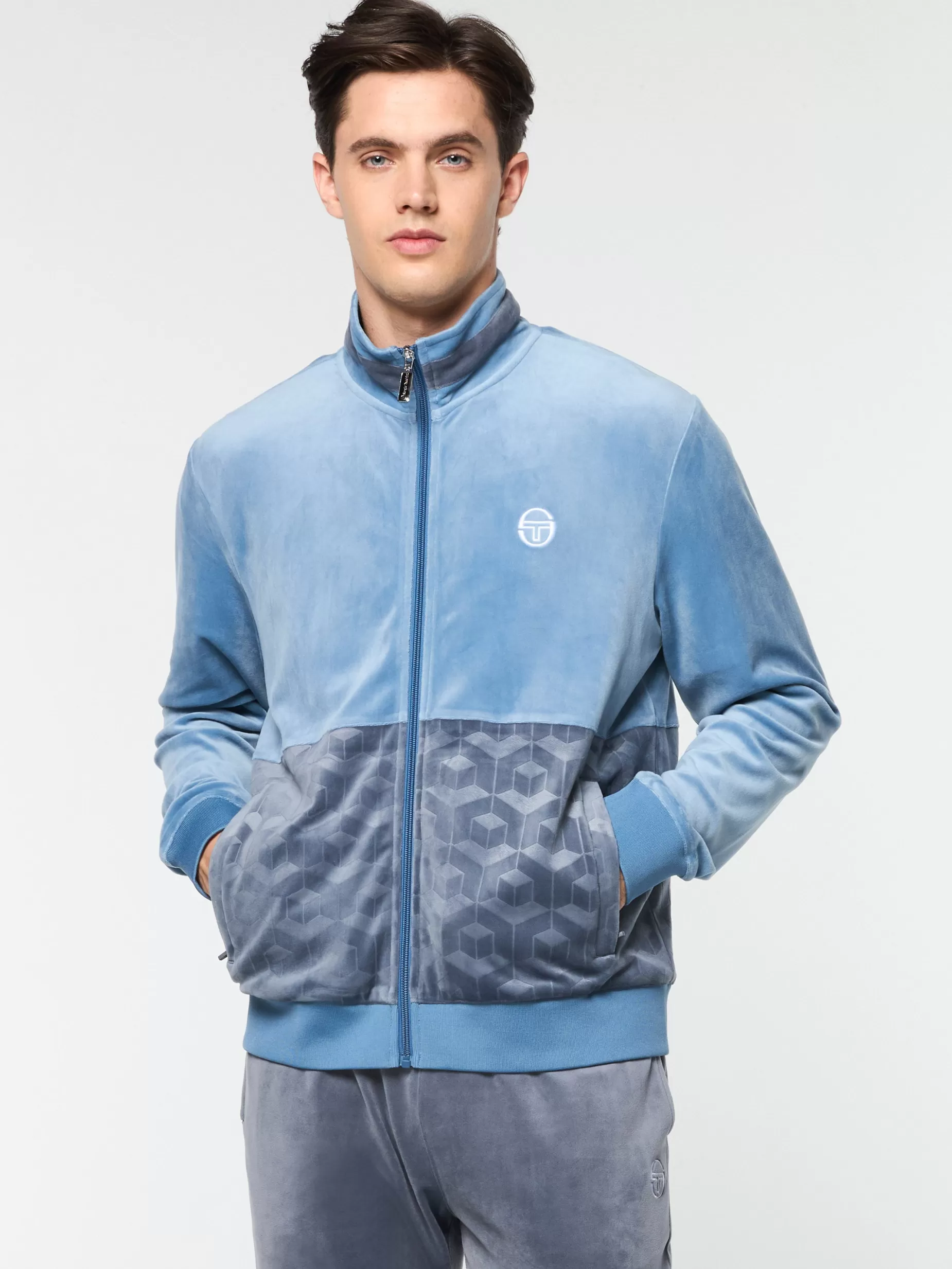 Sergio Tacchini Foggia Velour Debossed Track Jacket-