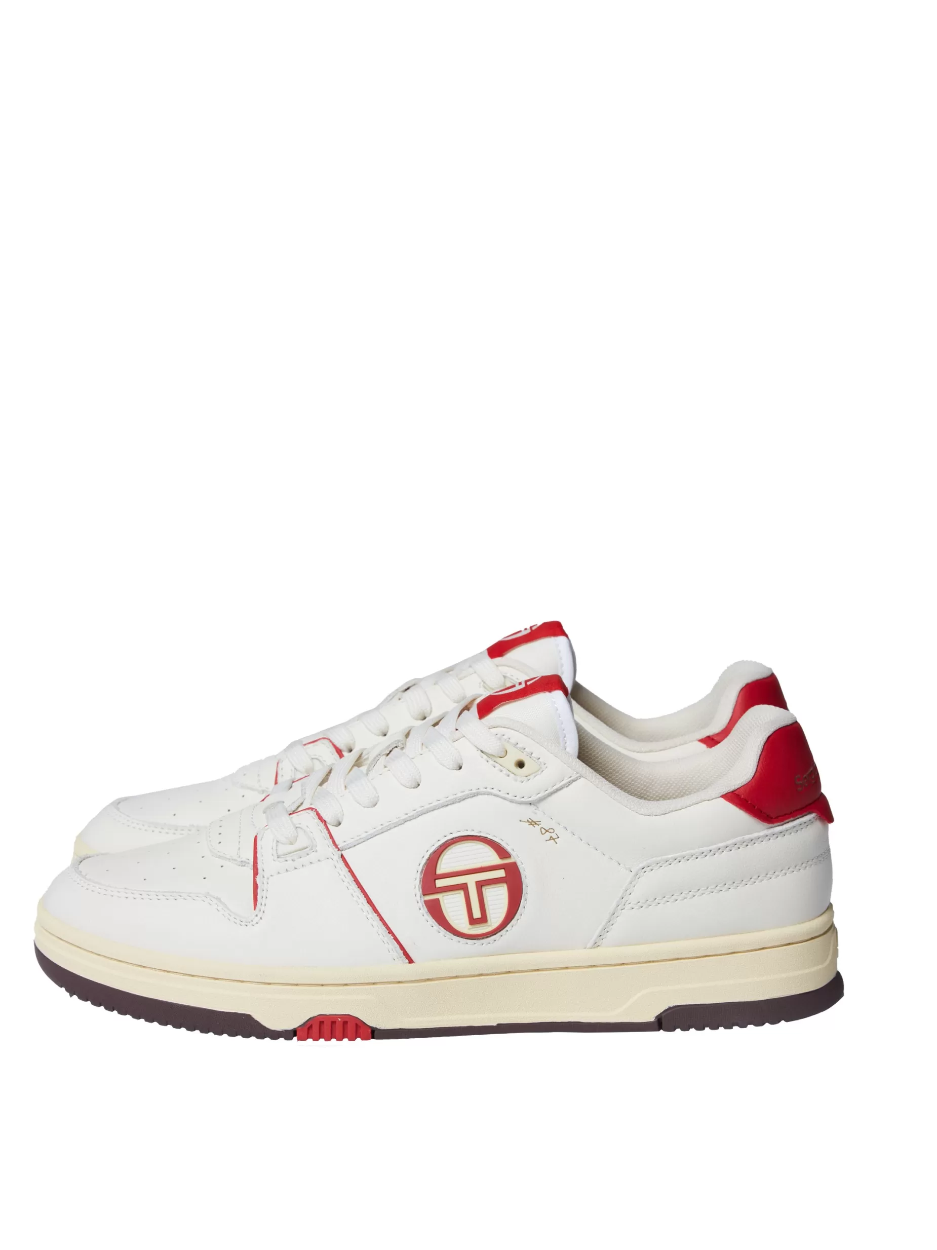 Sergio Tacchini Prime Shot DA Sneaker- Antique White/ Almond Oil/ Adrenaline Red