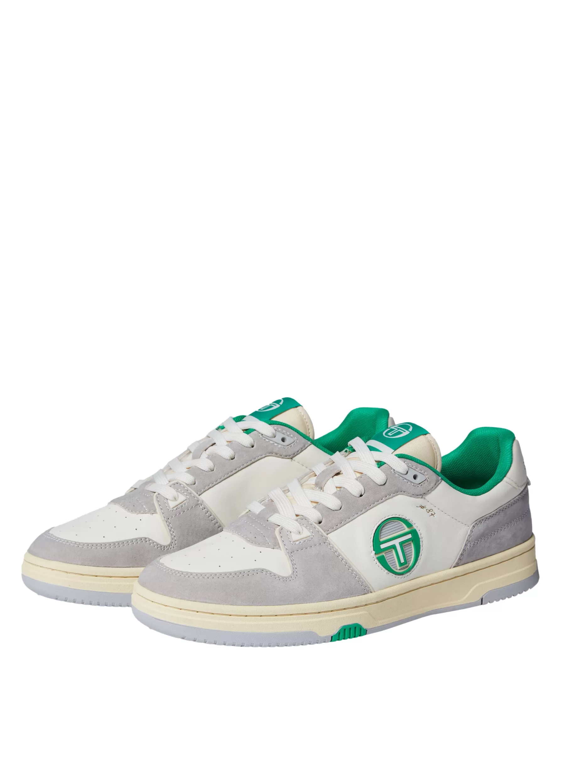 Sergio Tacchini Prime Shot DA Sneaker- Antique White/ Almond Oil/ Bright Green